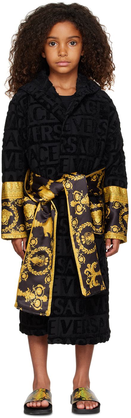 I ♡ Baroque Kids Bathrobe Black 